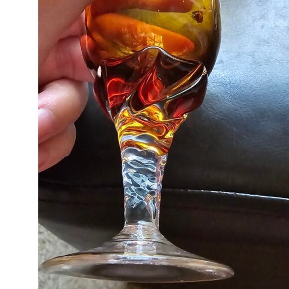 5 1930 Murano Tulip Cordial Glasses 22k Gold Trim and Filigree w/ Red Jewels - Picture 12 of 15